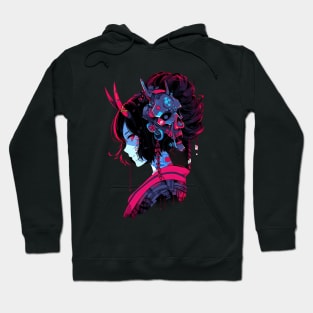 Cyber Geisha , anime style, cyberpunk, demon, t-shirt, tee T-Shirt Hoodie